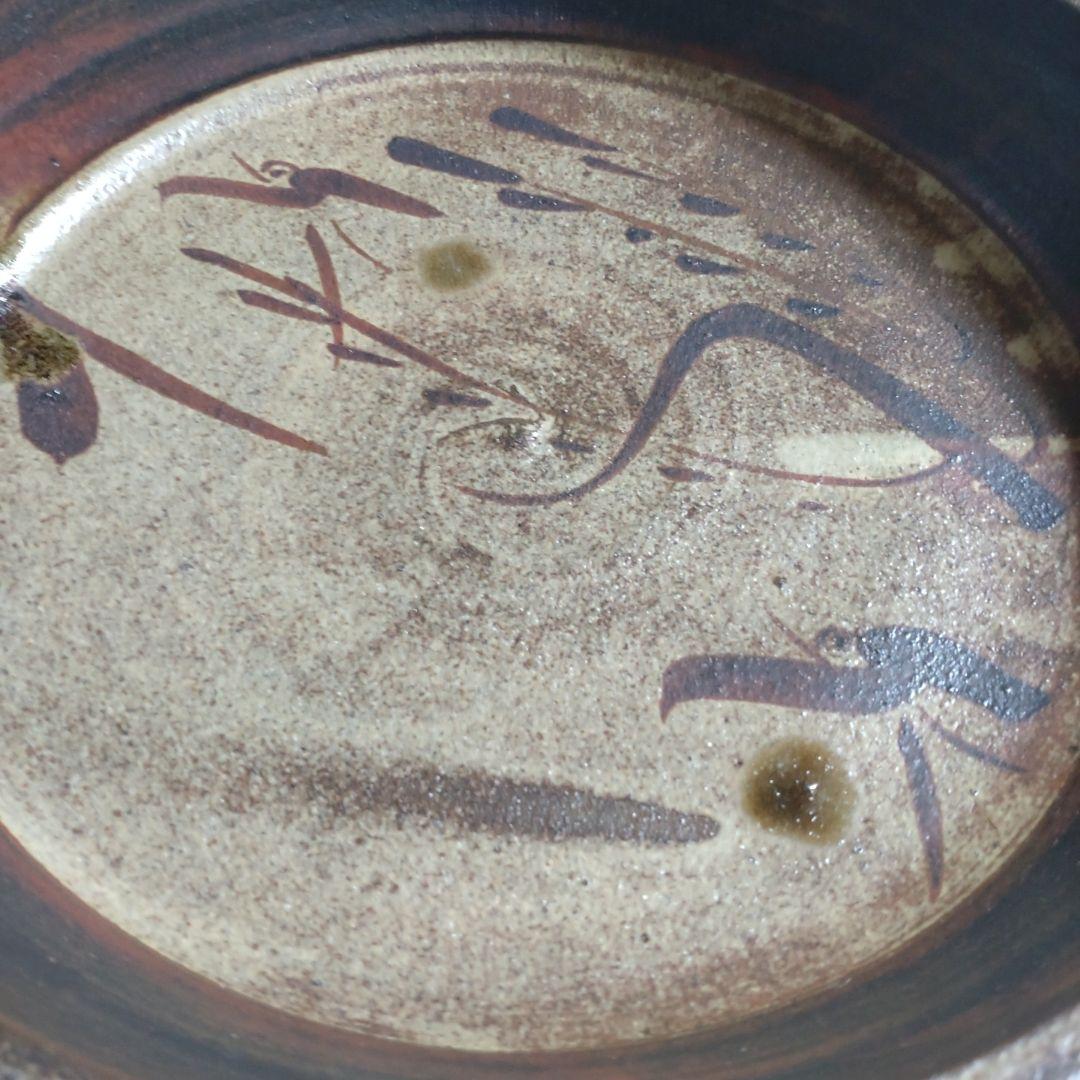 絵唐津　菓子皿　在銘『柳に燕』茶道具