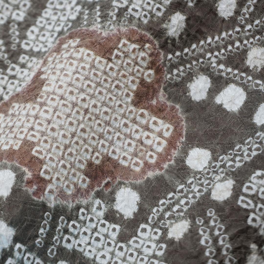 躾糸付未使用　総絞り　ブラウンゴールド　正絹訪問着　160cm　a650