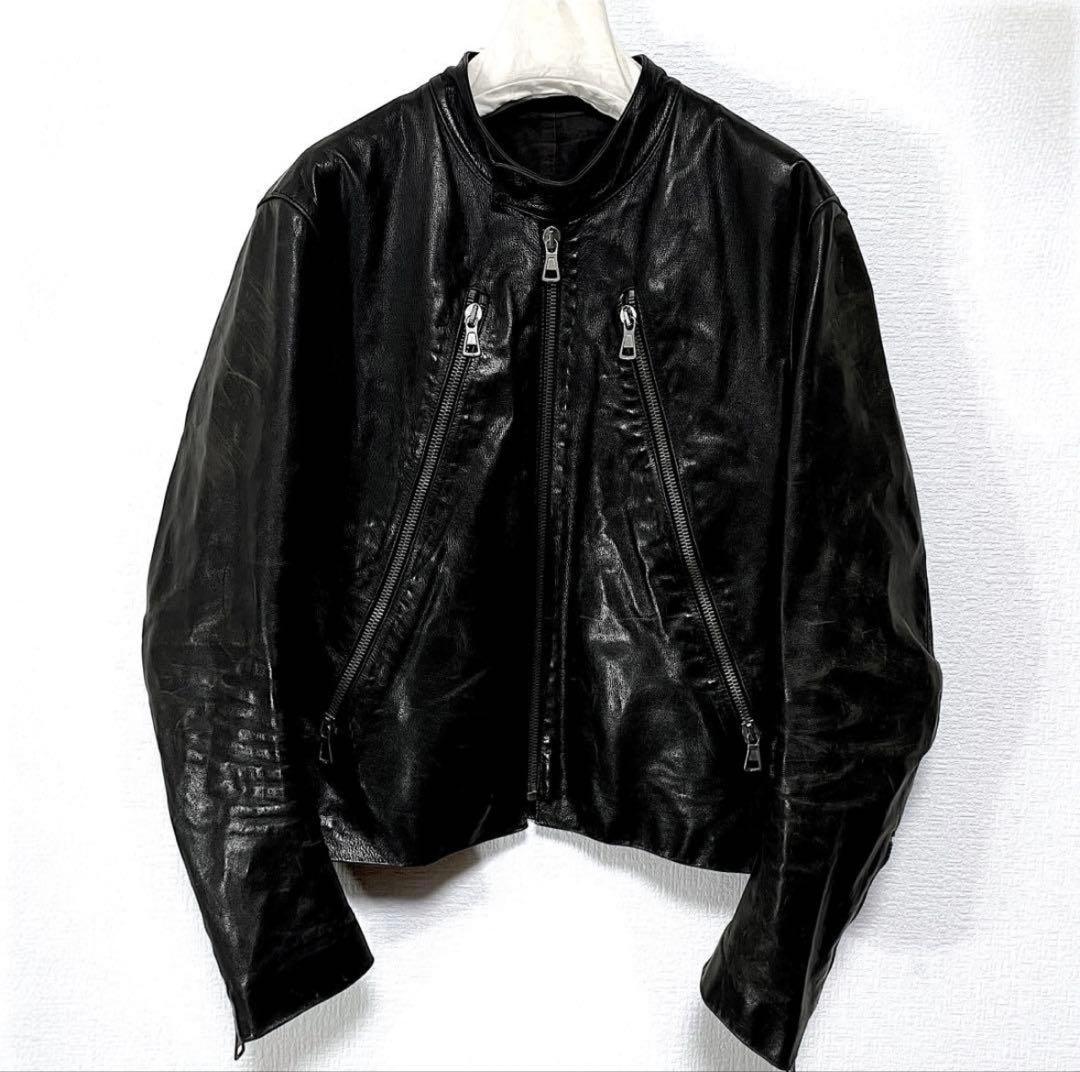 05ss/マルタンマルジェラ/ハの字ライダース/レザージャケット/52/黒