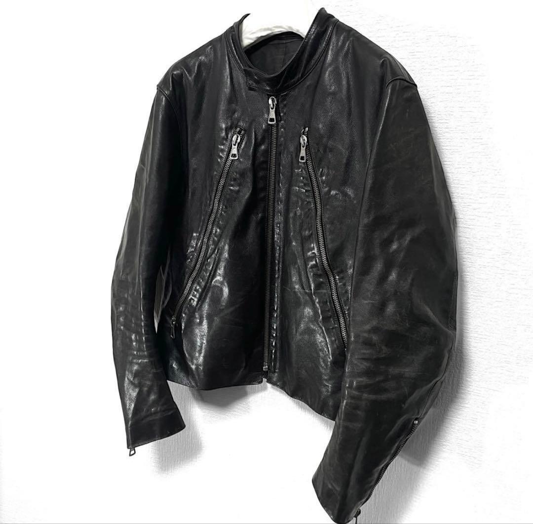 05ss/マルタンマルジェラ/ハの字ライダース/レザージャケット/52/黒