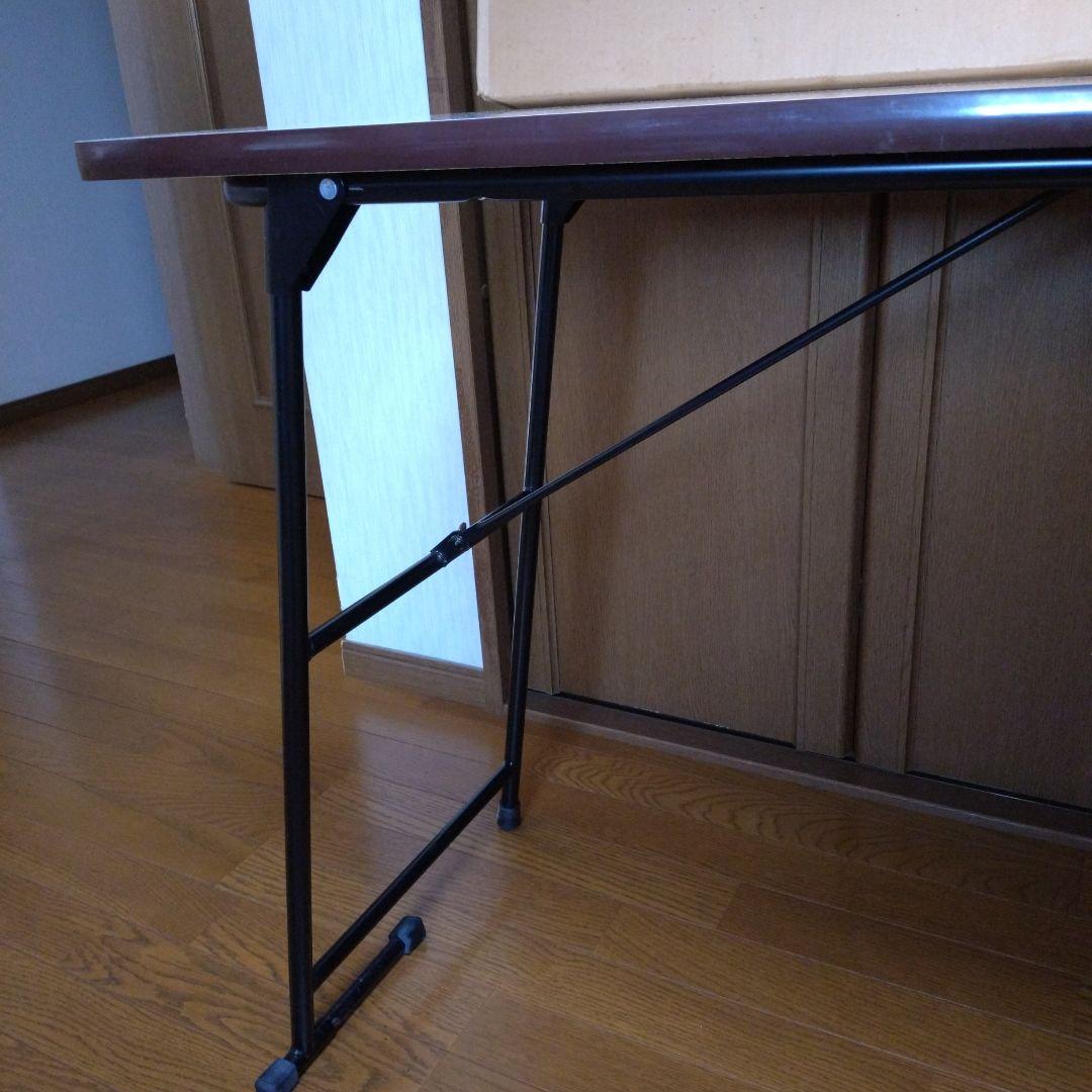 シルバー 折りたたみワイドテーブル