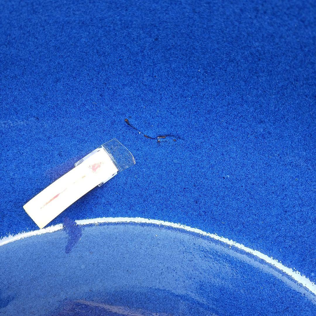 新品　∅50特大　陶器　睡蓮鉢　手造り　メダカ鉢　難有　ラピスブルー　青　LDB