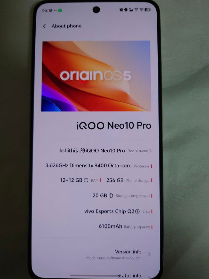 iQOO Neo 10 Pro 本体 6100mAh