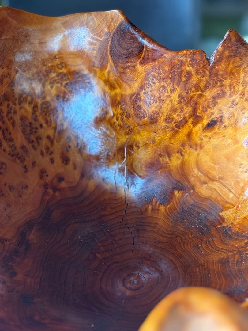 ヴィンテージ　天然木　くり抜き　カゴ　切り株 バスケット カゴ 職人　工芸品　大