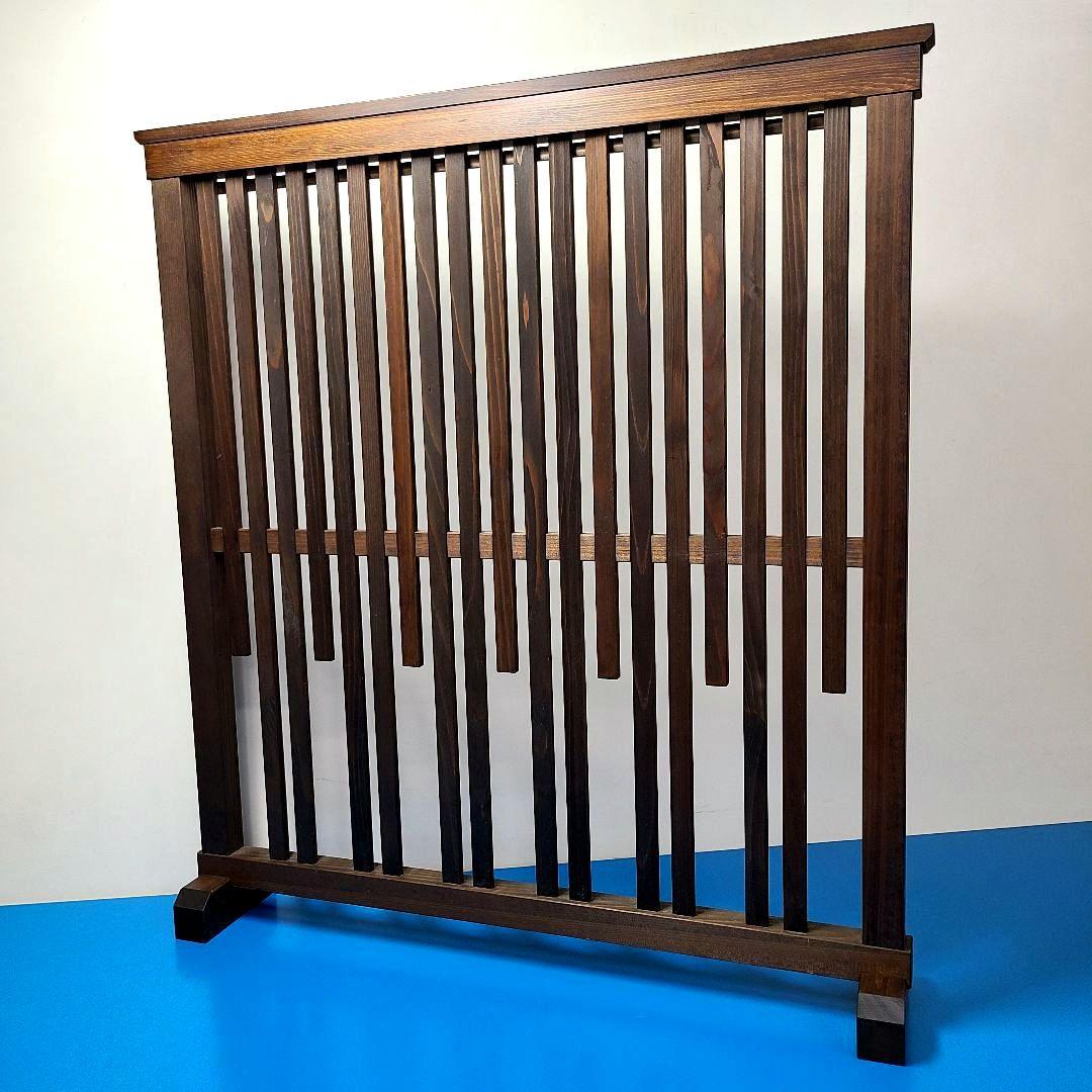 No8118【レトロ調】縦格子 衝立、パーテーション、間仕切り【吹き抜けタイプ】