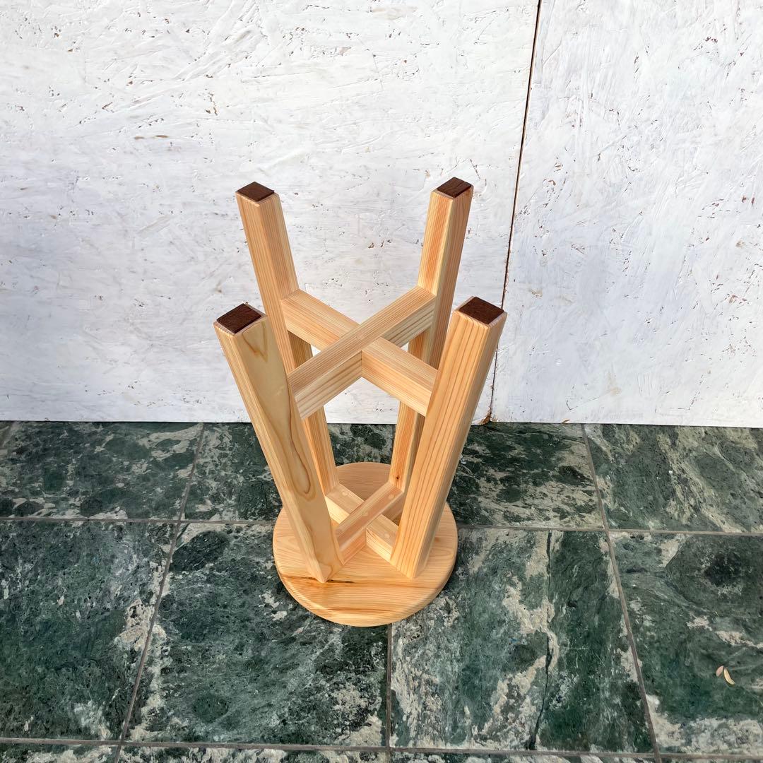 TORA　国産ひのき　丸椅子　木製スツール