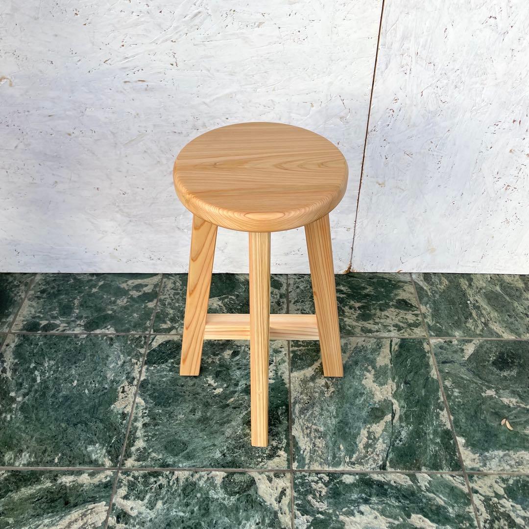 TORA　国産ひのき　丸椅子　木製スツール