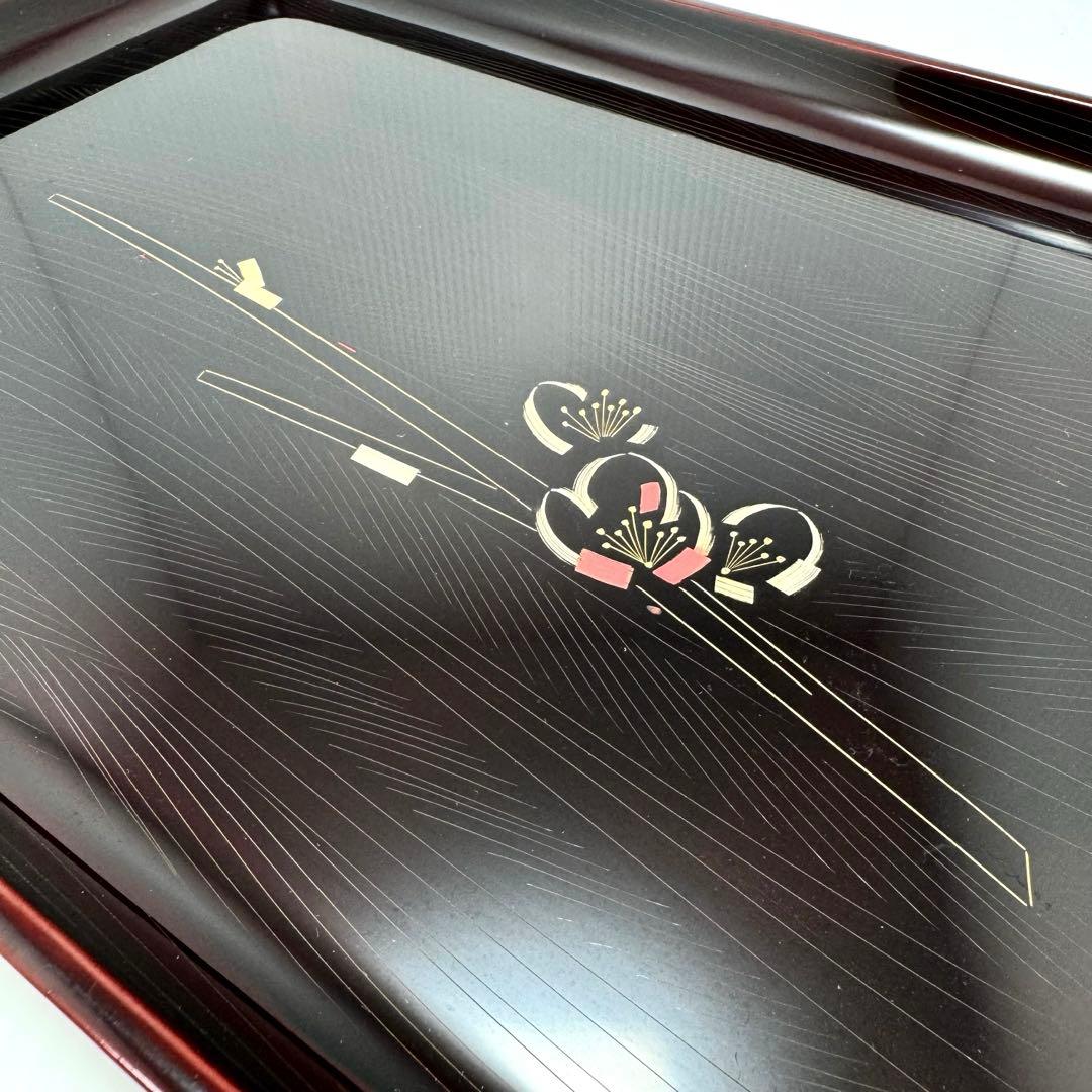 新品 輪島塗 漆 お盆 トレー うるし 伝統工芸 黒 配膳 伝統工芸 漆器