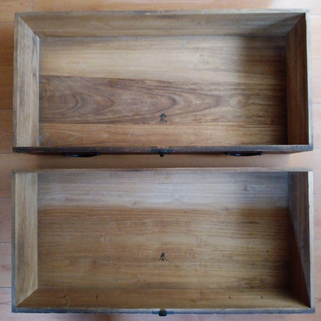 幕末〜明治初期頃　帳場箪笥 商家用／鉄金具多数／書き印あり