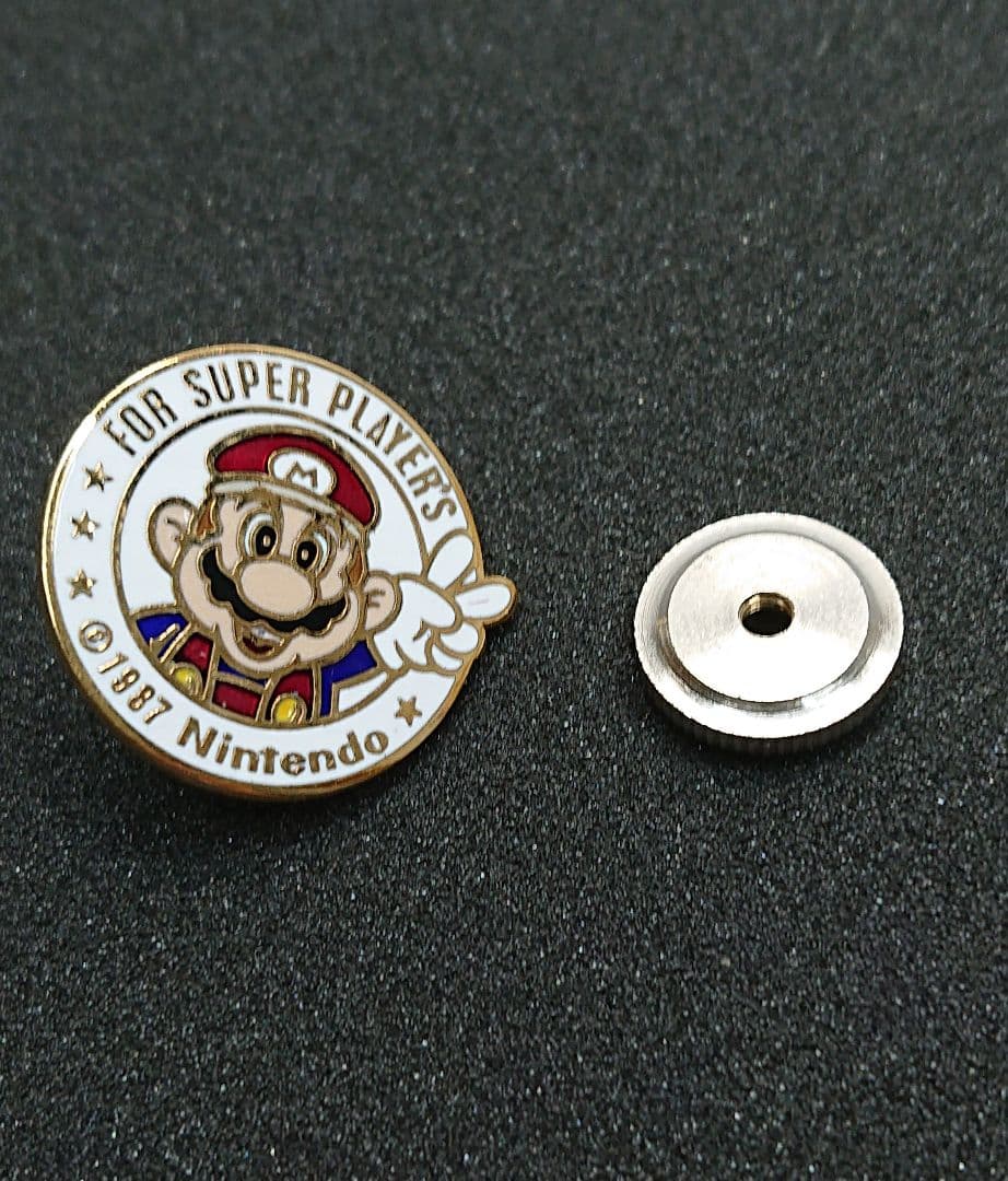 記念品 ピースマリオ スーパープレイヤーズ ピンバッジ 1987年製 任天堂