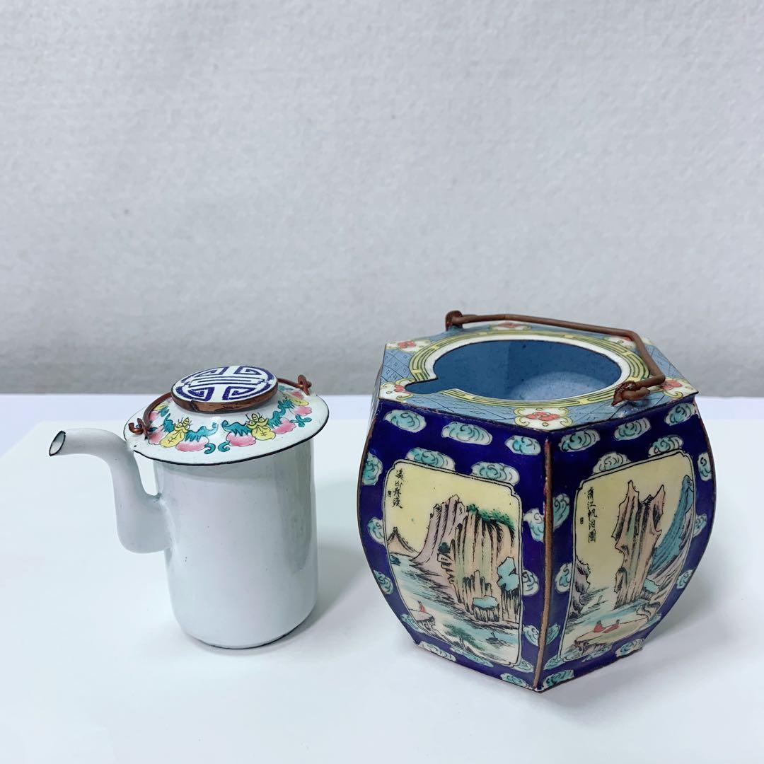 中国 徳利 六角酒器　チロリ　熱燗　大明宣徳　アンティーク　ヴィンテージ