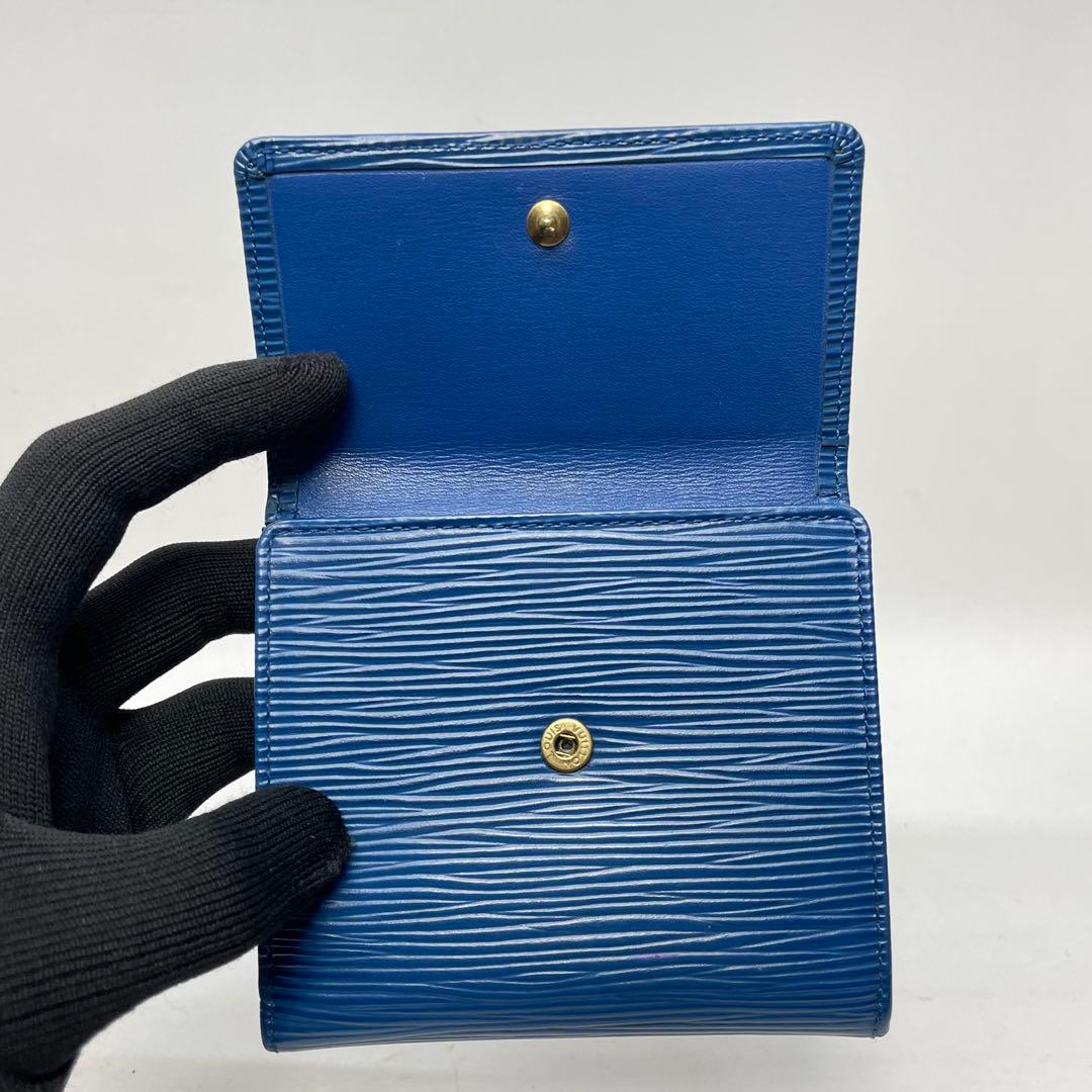2959 ルイヴィトン エピ ブルー 三つ折り財布 エリーズ