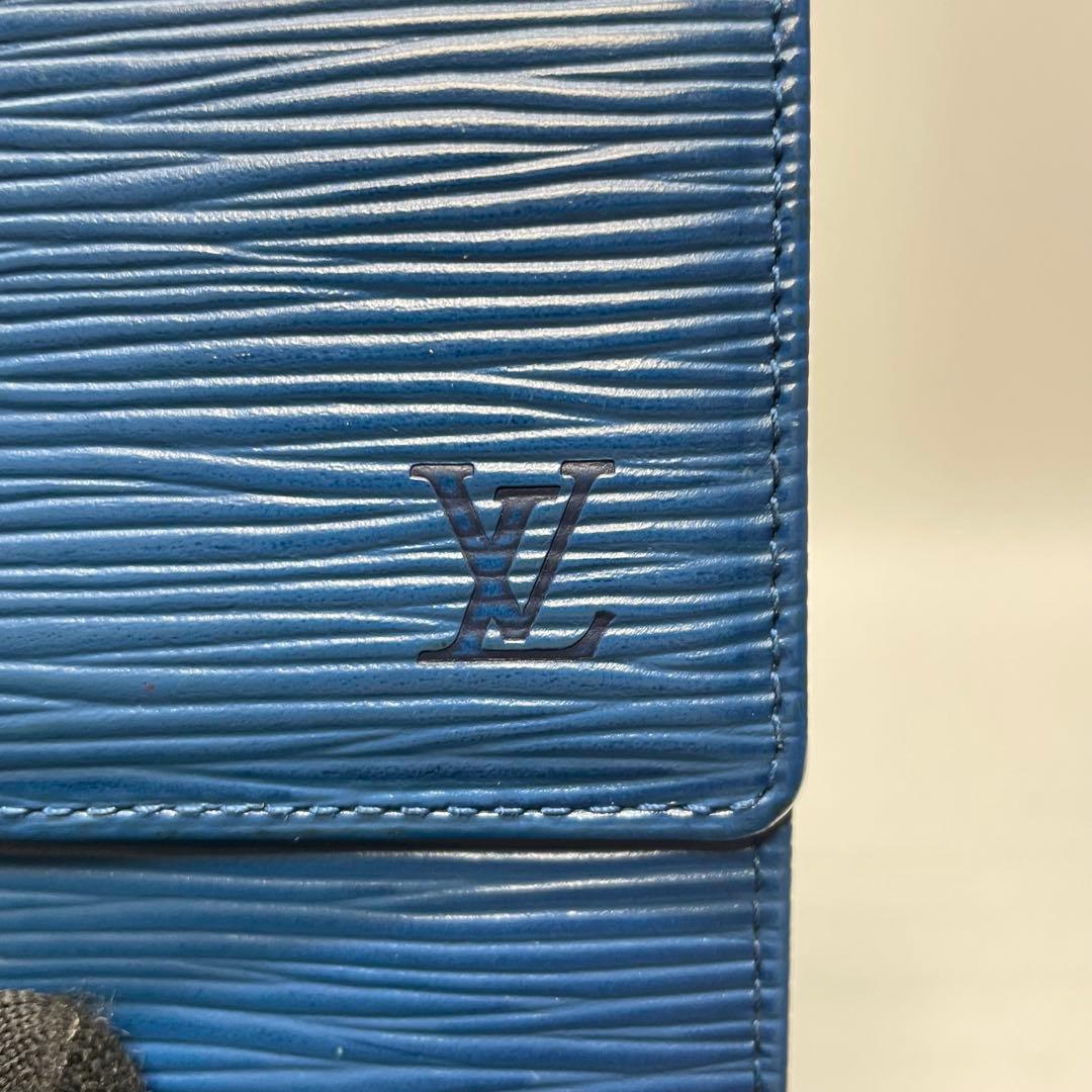 2959 ルイヴィトン エピ ブルー 三つ折り財布 エリーズ