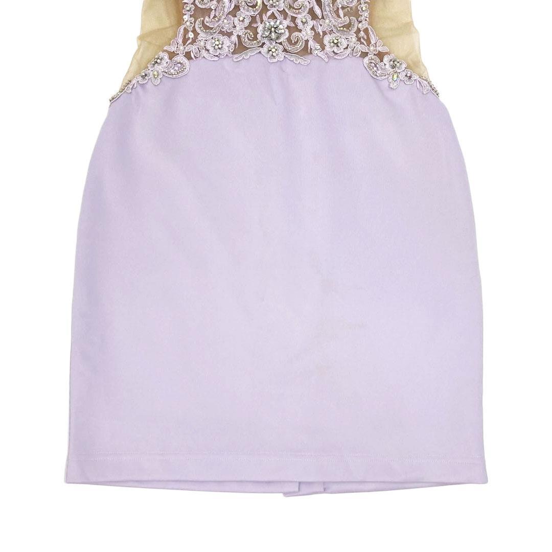 AngelR エンジェルアール アッパーフラワーレースデコルテビジューミニドレス