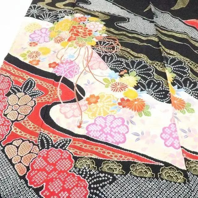 Y2698◇美品 正絹 金駒刺繡 手縫い 成人式 トール・ワイド 振袖 着物