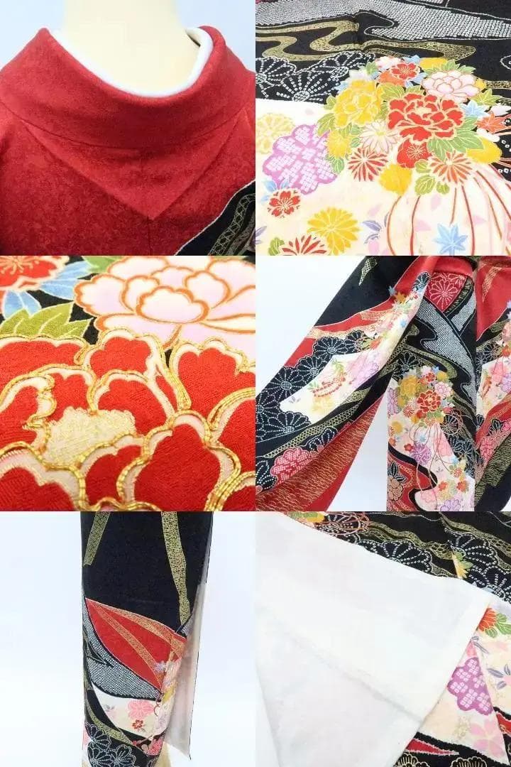 Y2698◇美品 正絹 金駒刺繡 手縫い 成人式 トール・ワイド 振袖 着物