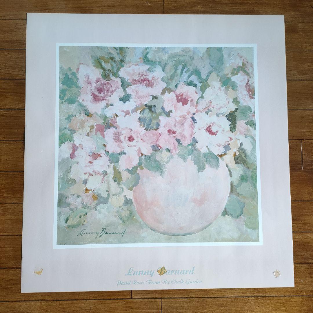 額付きヴィンテージポスター パステルローズ