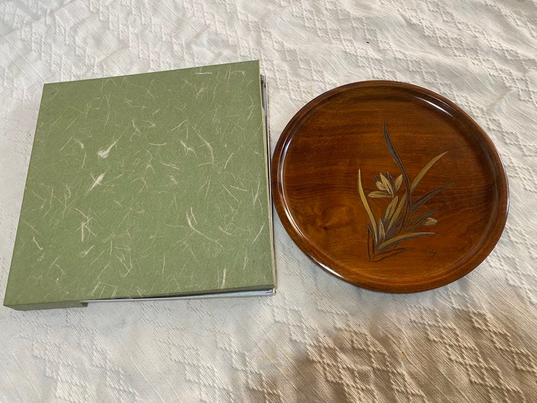 4枚セット 漆器 盆 烏城彫　他