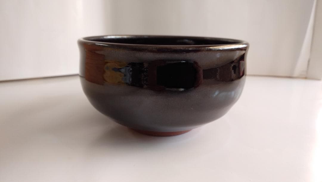 天目釉 茶碗 内田邦夫 黒茶碗 茶道具  抹茶碗 美品 です。