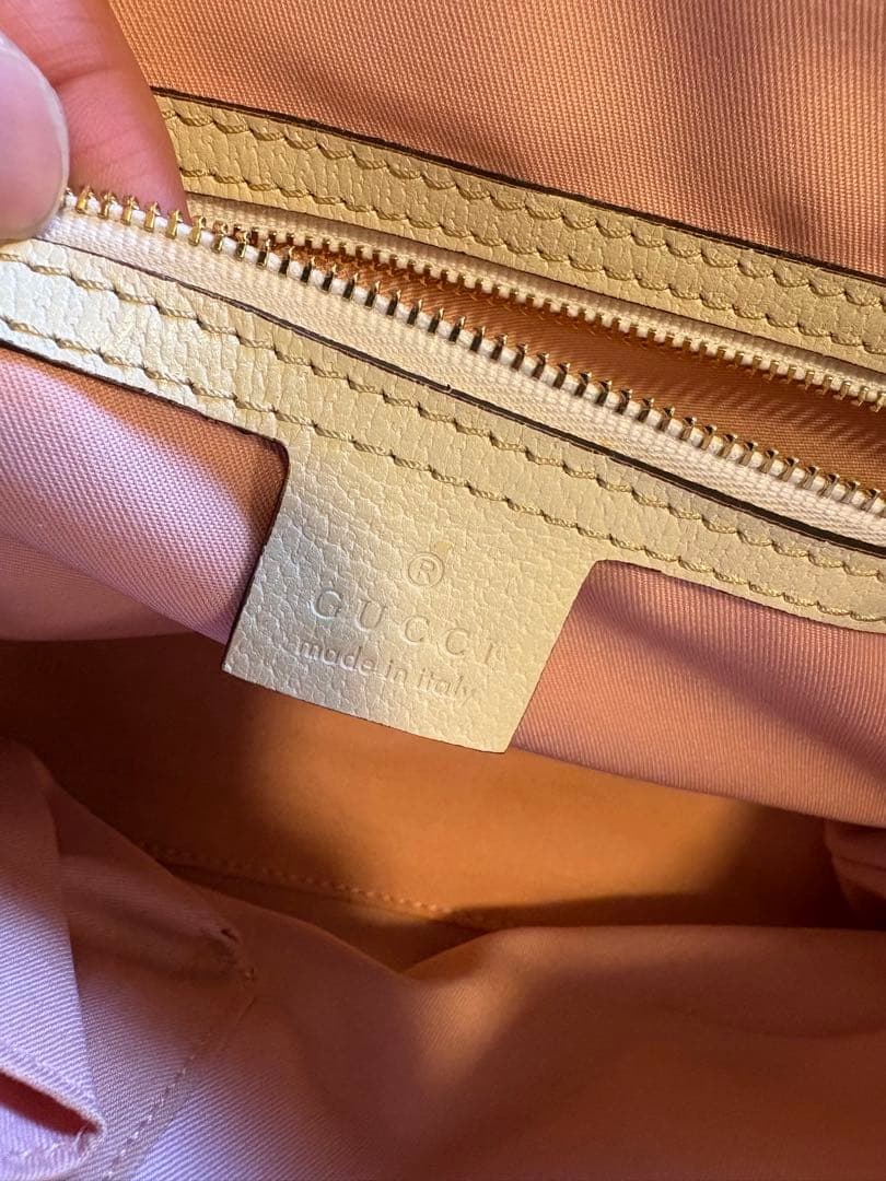 GUCCI シェリーライン ハンドバッグ ミニ ピンク チャーム付き