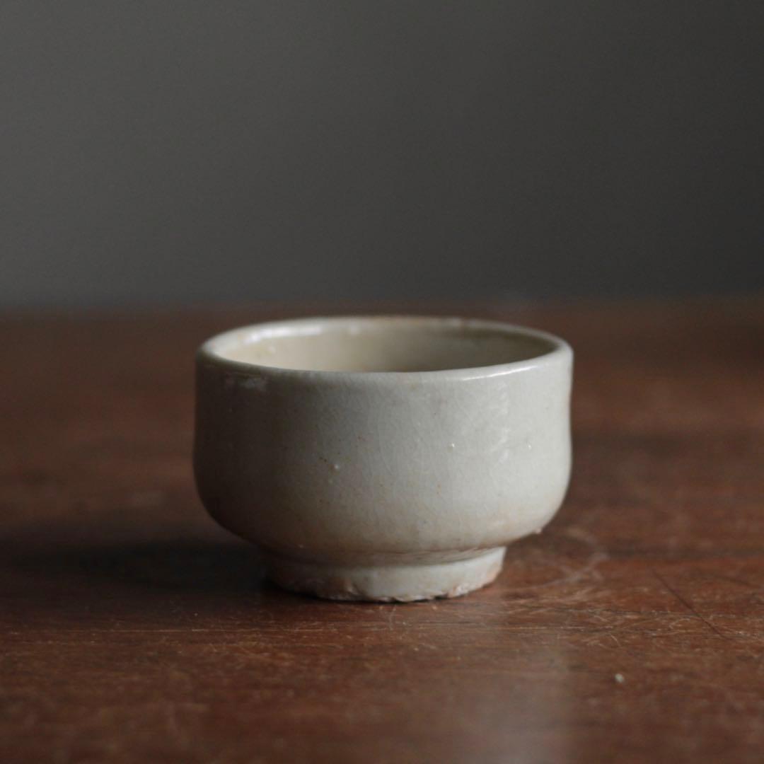 李朝 白磁 半筒 盃 ぐい呑み 古美術 古道具 アンティーク