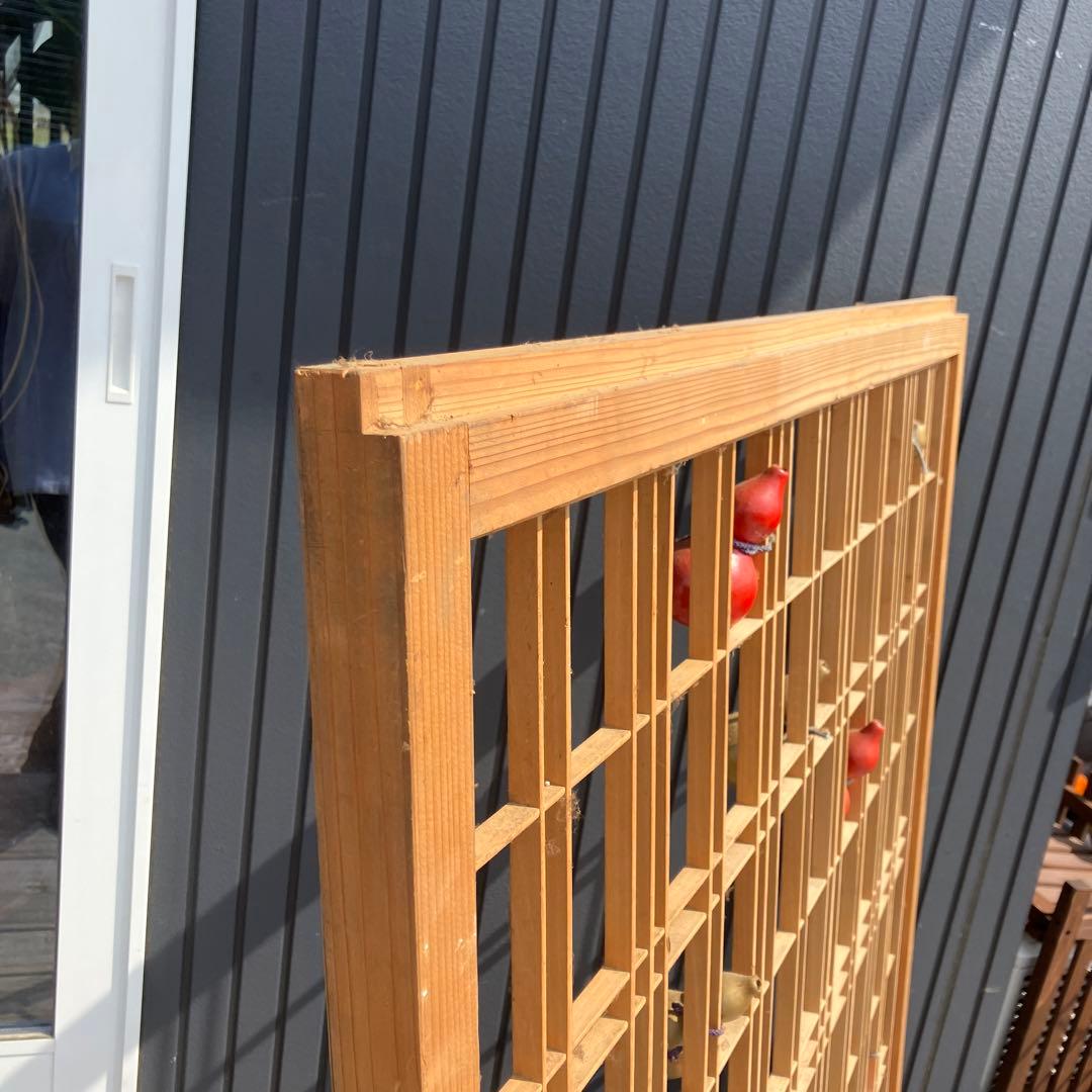 アンティーク建具 組子細工格子 透かし建具 襖 骨董品 欄間 みやび格子 瓢箪