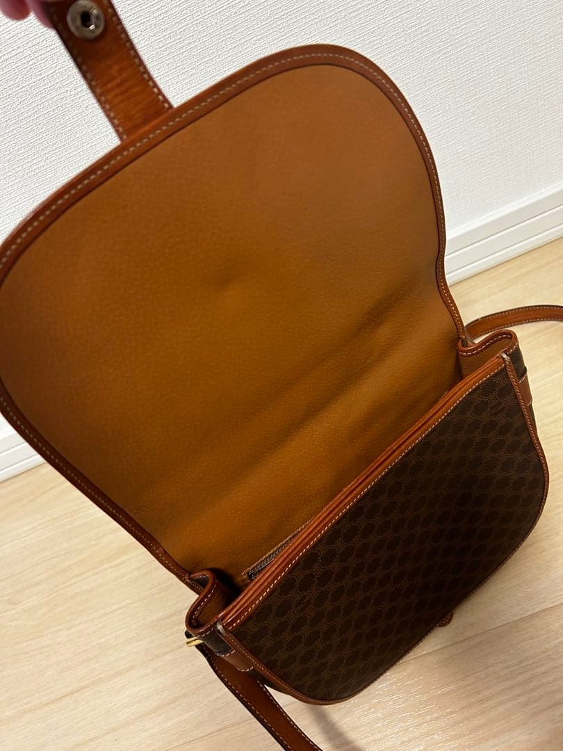 美品✨CELINE マカダム　セリーヌ ショルダーバッグ　茶/7