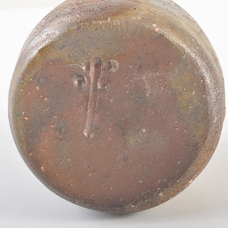 茶道具　備前焼　堀江祥山作　茶入　仕覆付　共箱　V　6684