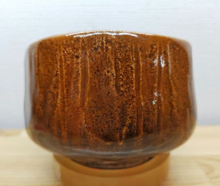 送料込【逢絢亭】茶道具 茶碗 大樋焼 飴釉 ３８の内 １０代大樋長左衛門 共箱