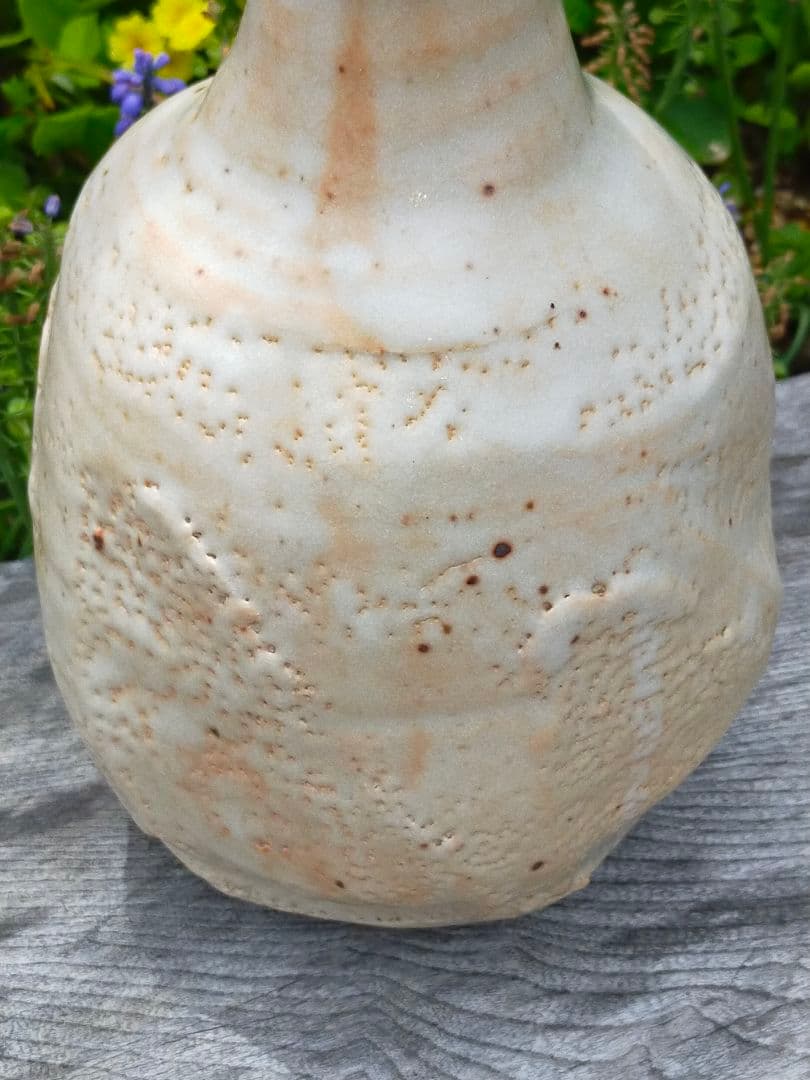 ♥美濃焼　志野　林正太郎　花瓶　高２６５ｍｍ　花器