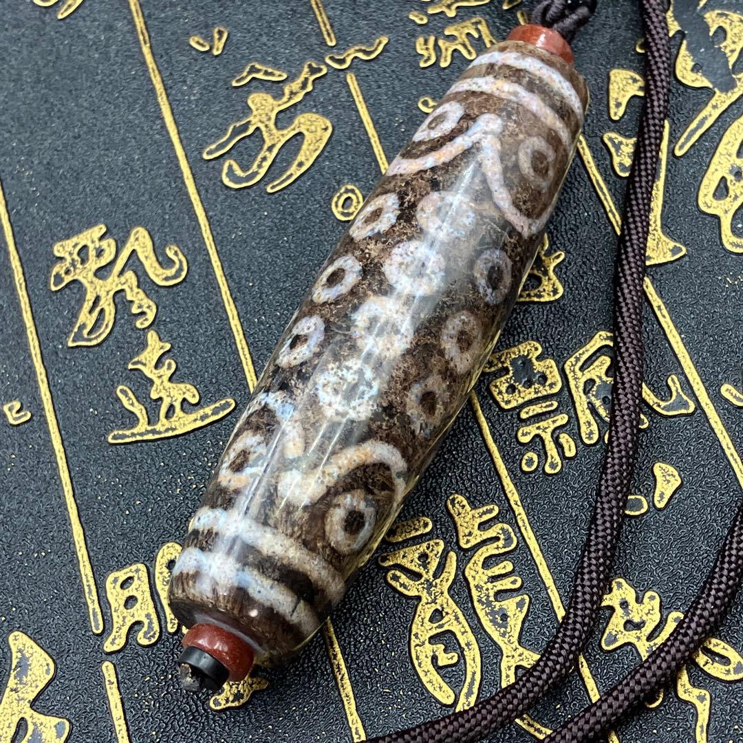 マニアおすすめ　一点物超大きい　紅朱砂 三十六眼天珠ネックレス　喜馬拉雅九頁岩