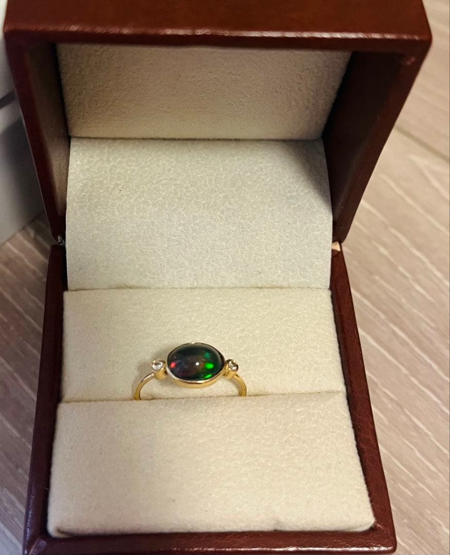 み*み様 ブラックオパール　ダイヤモンド　リング