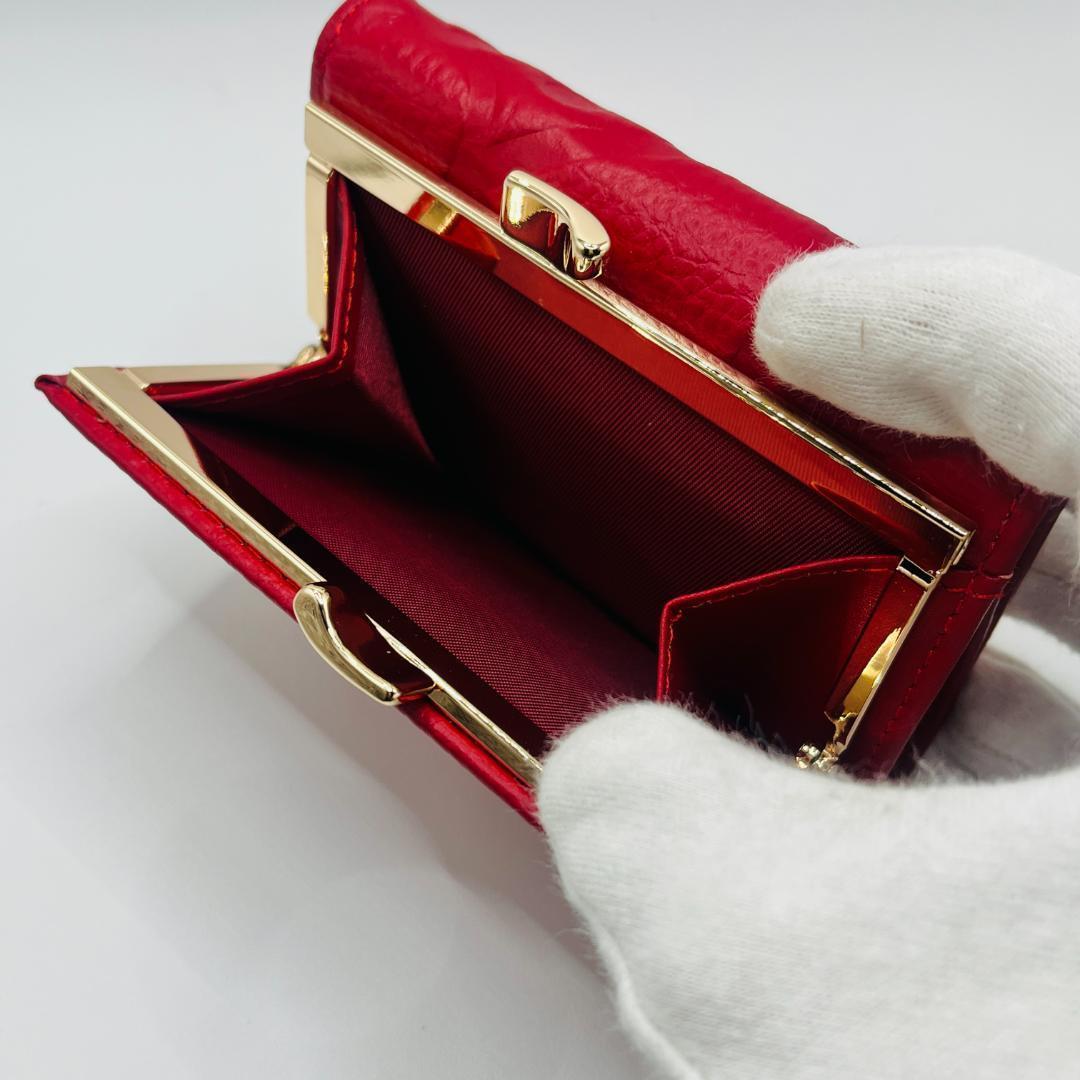 Vivienne Westwood 特価 がま口 型押し定番 折財布 赤レッド