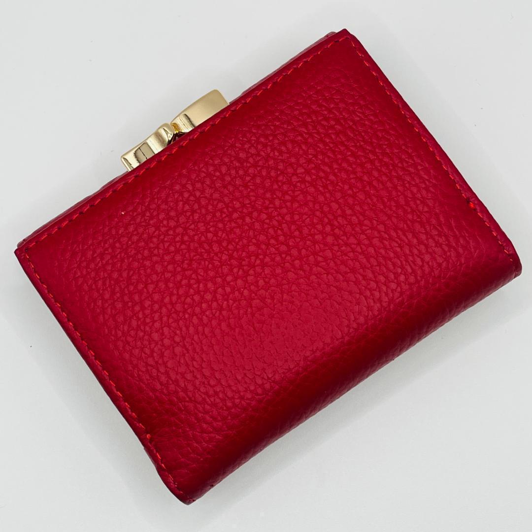 Vivienne Westwood 特価 がま口 型押し定番 折財布 赤レッド