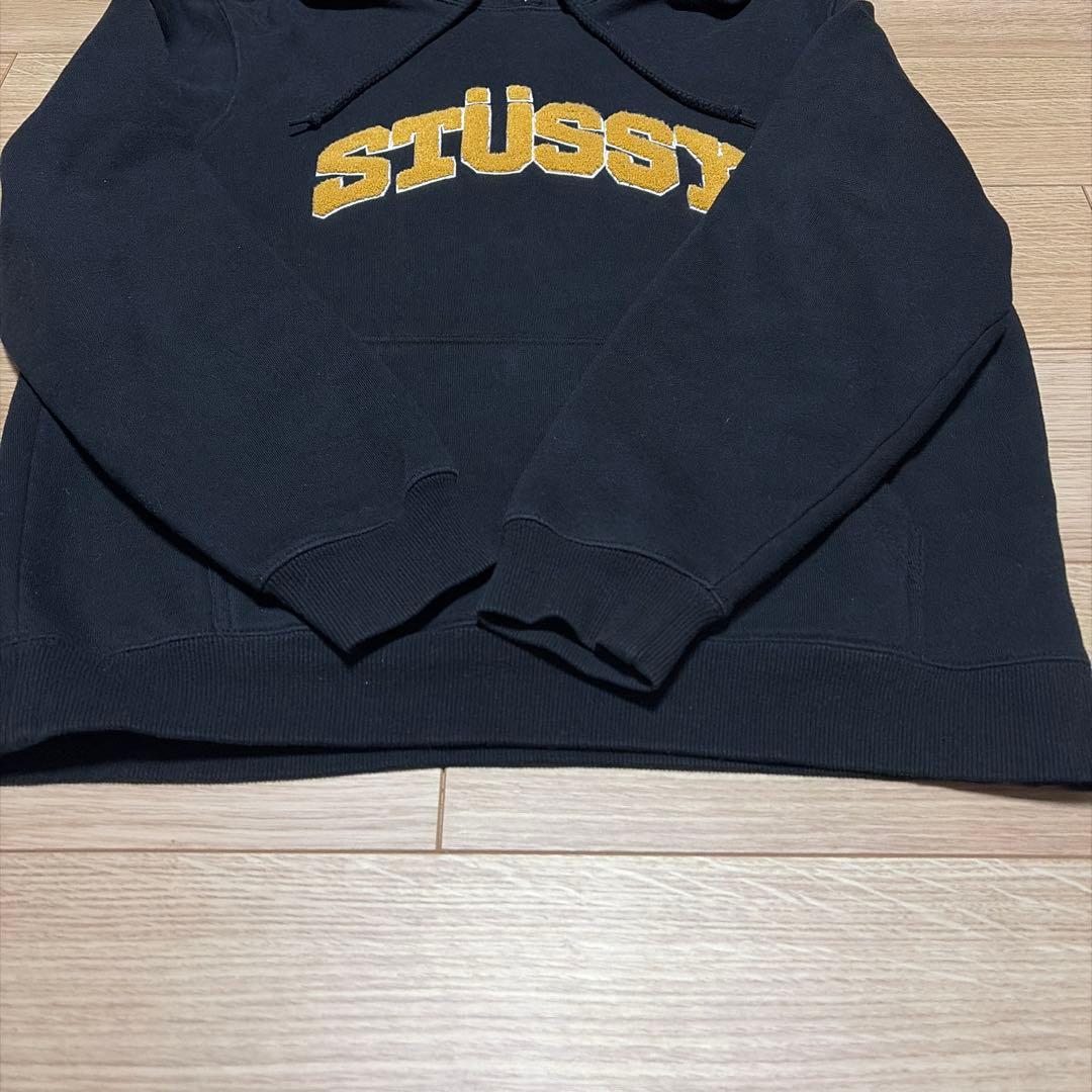 専用　Stüssy ステューシー パイルロゴ アーチロゴ パーカー ブラック