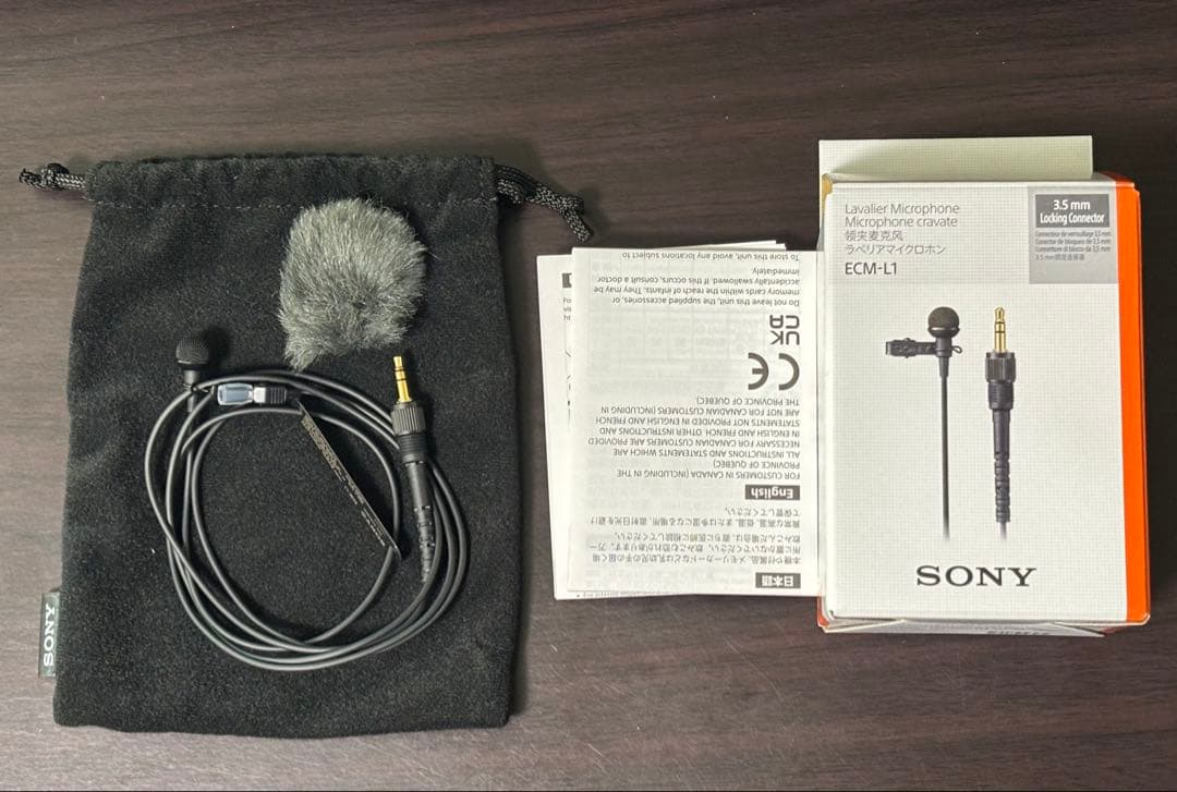ECM-L1 ラベリアマイクロフォン 3.5mm プラグインパワー対応