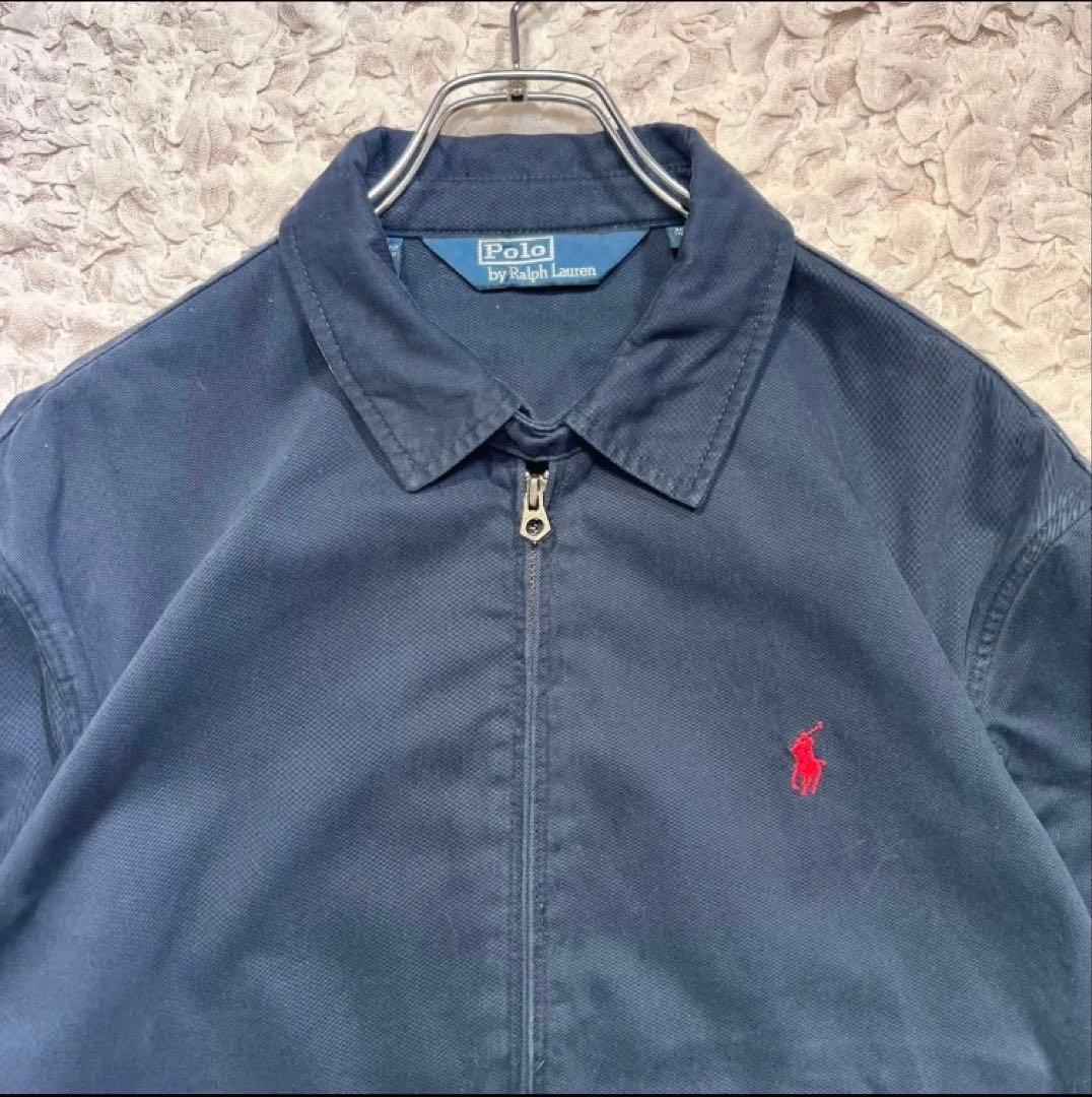 ラルフローレン スイングトップ 90s 三角タグ　希少　ネイビー　L