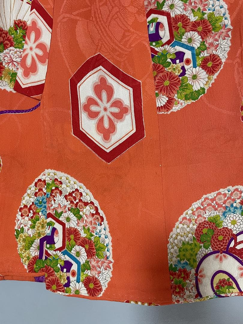 七五三 3歳 女の子 子供 アンティーク 着物 正絹 被布 セット