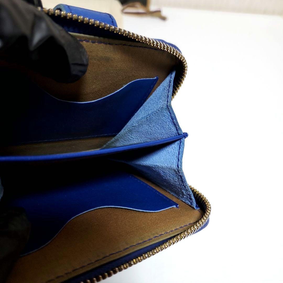 週末限定完売品　イルビゾンテ　二つ折り財布　ロイヤルブルー　ゴールド　牛革レザー