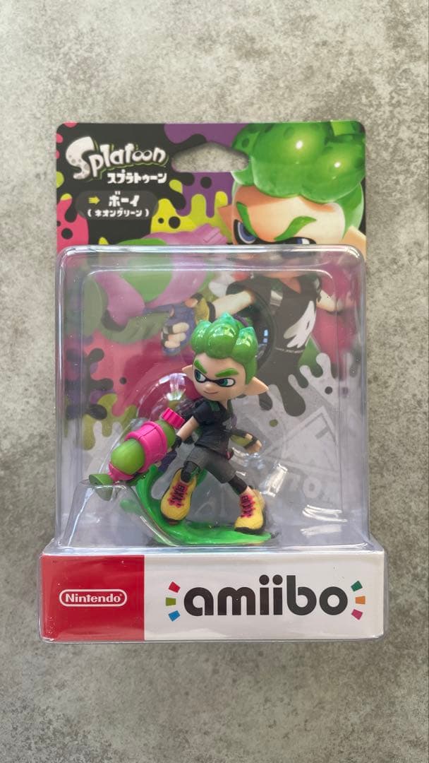 アミーボ スプラトゥーン ガールライムグリーン ボーイネオングリーン イカ 4個