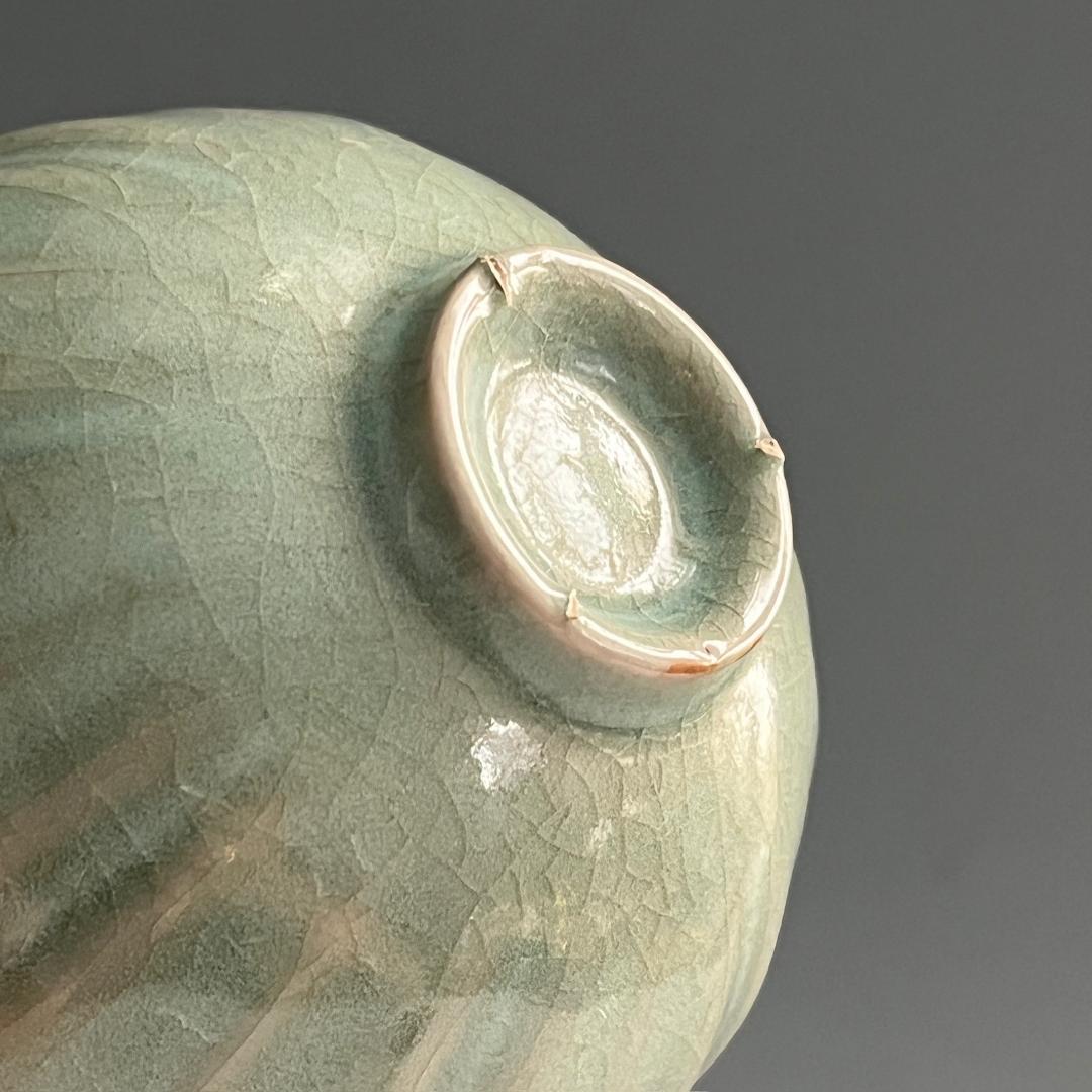 唐物 青磁稜花盃 氷裂紋 中国美術 古玩 SN75