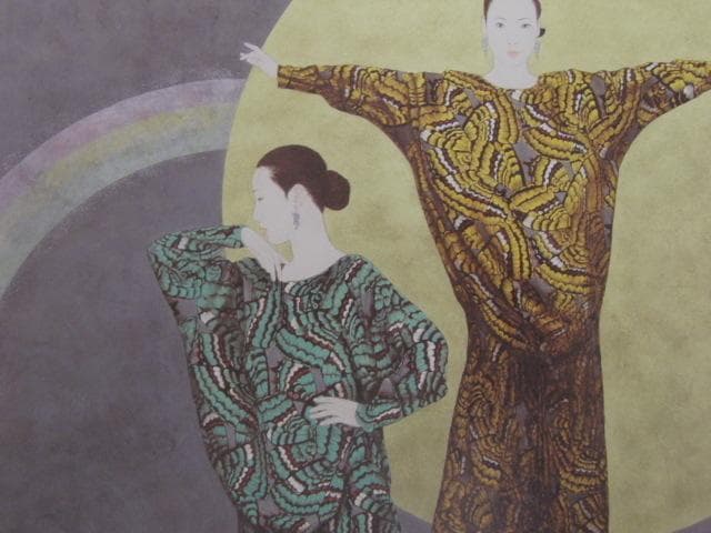 堀泰明、【蝶羽の衣】、希少な額装用画集より、新品額装付、状態良好