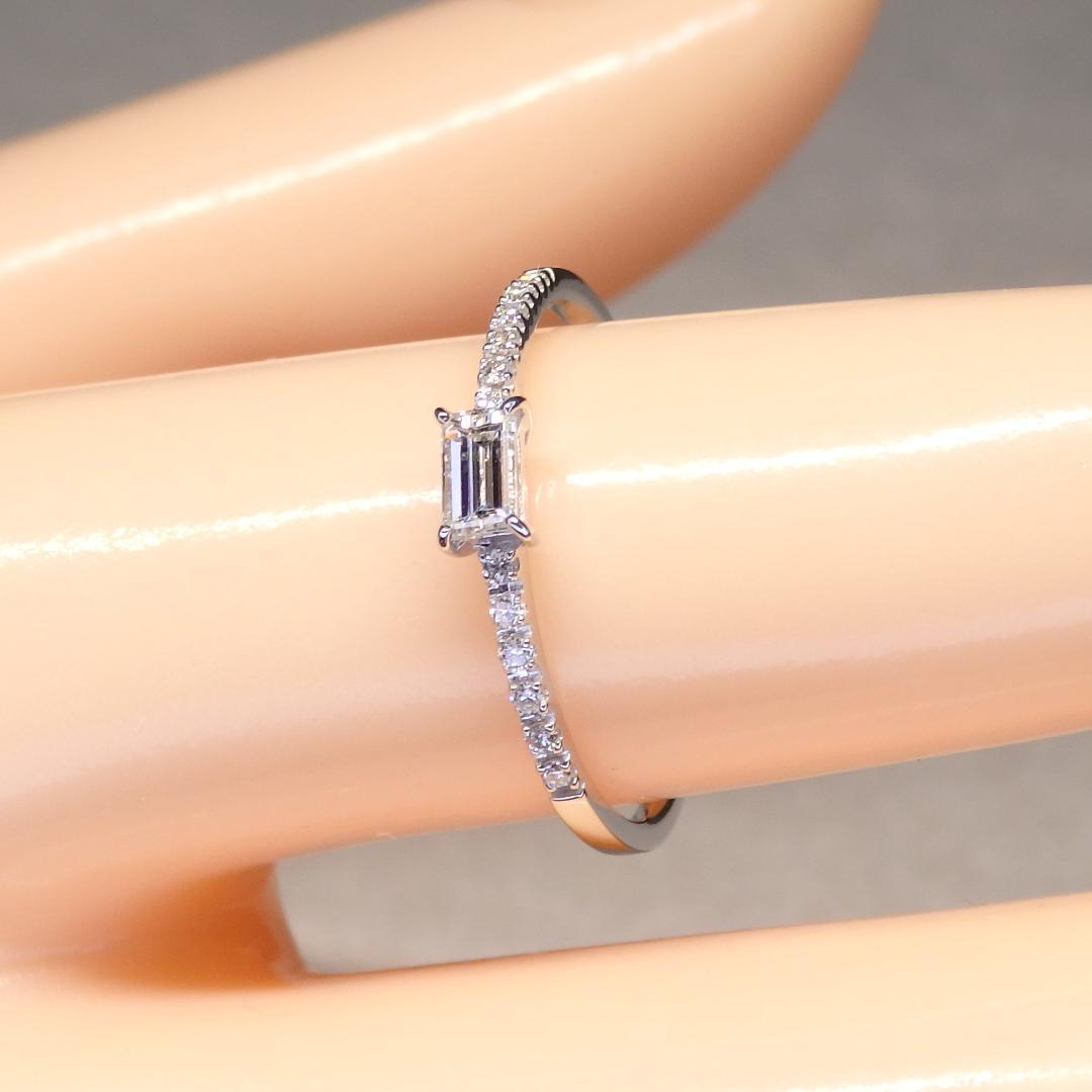 ダイヤモンド リング A6004 0.20ct プラチナPt 指輪 角ダイヤ