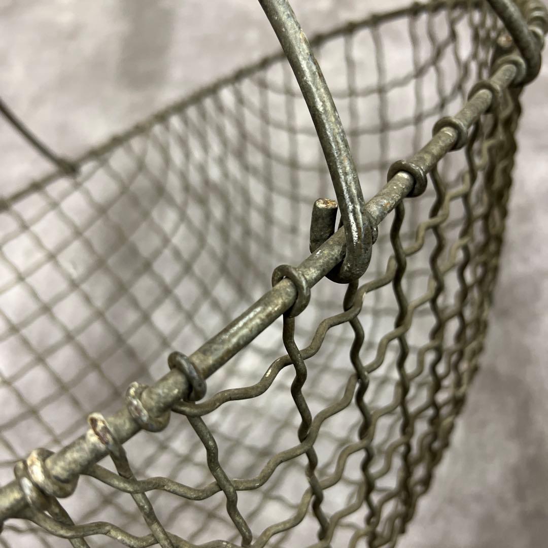 フランス　アンティーク　ワイヤーバスケット　アイアン　シャビーシック