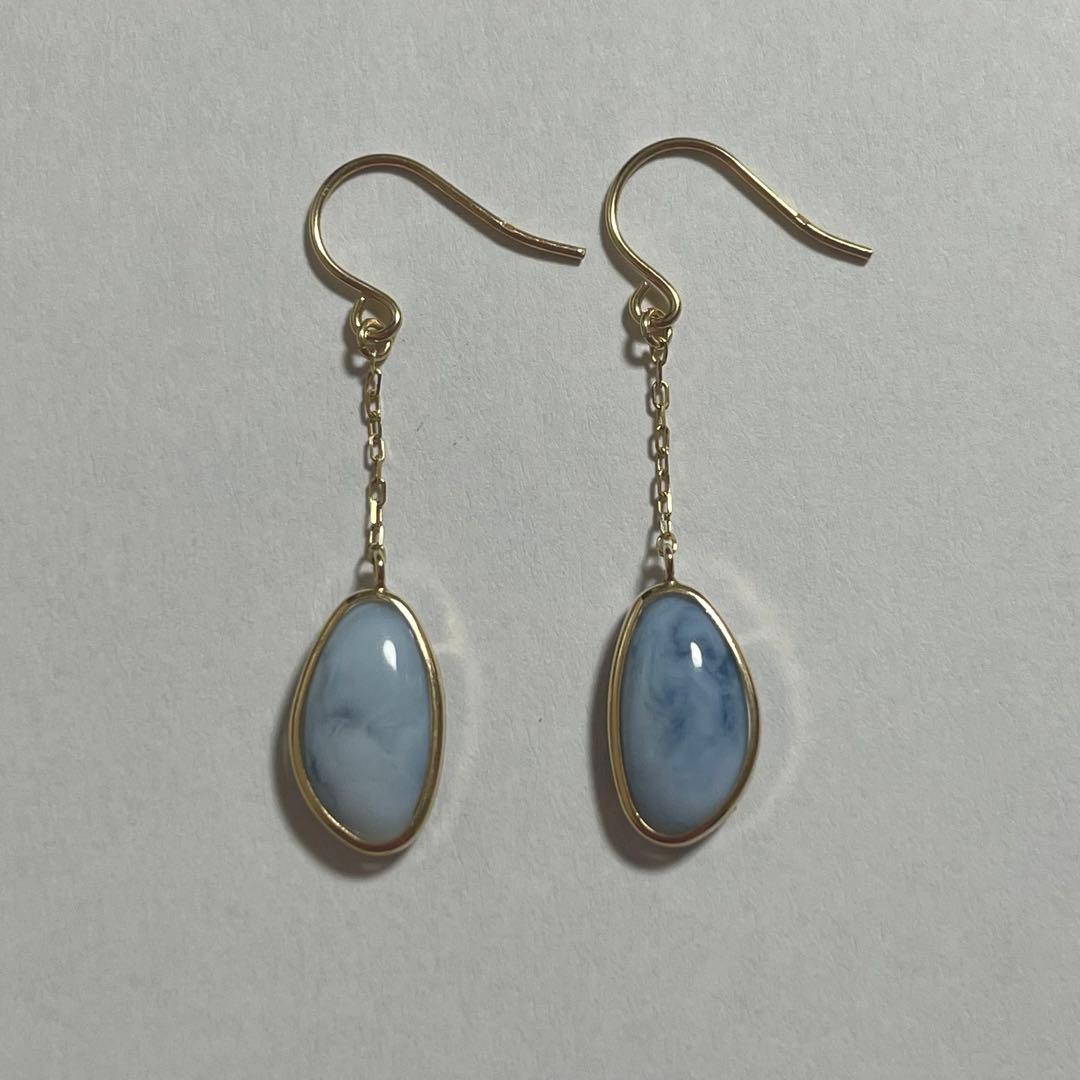 【出回りなし現行品】cui-cui キュイキュイ K10 ブルーオパール ピアス