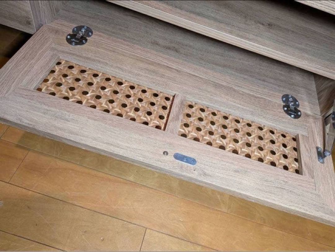 ■送料込■LOWYA ラタンテレビ台 ナチュラルブラックテレビボードラック180