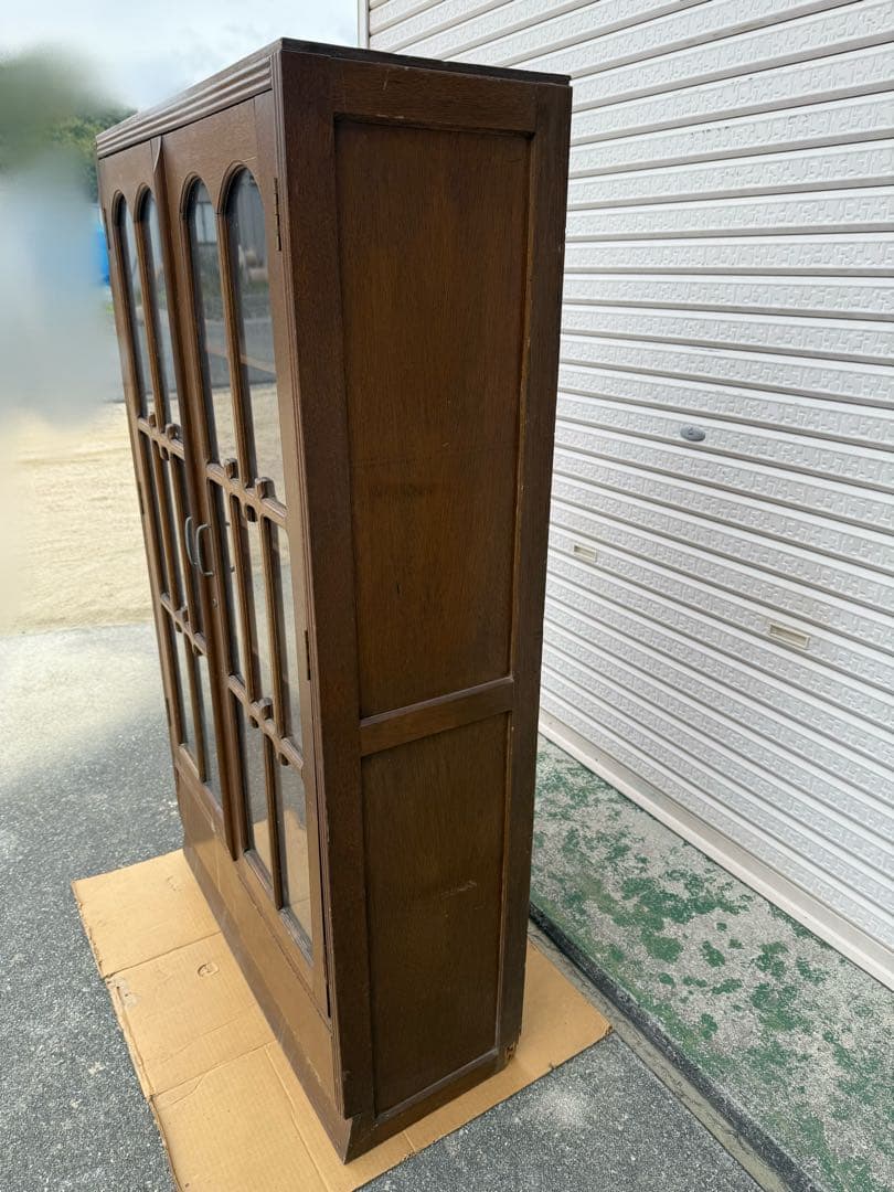 【O-2043】キャビネット ガラス戸棚 昭和レトロ アンティーク