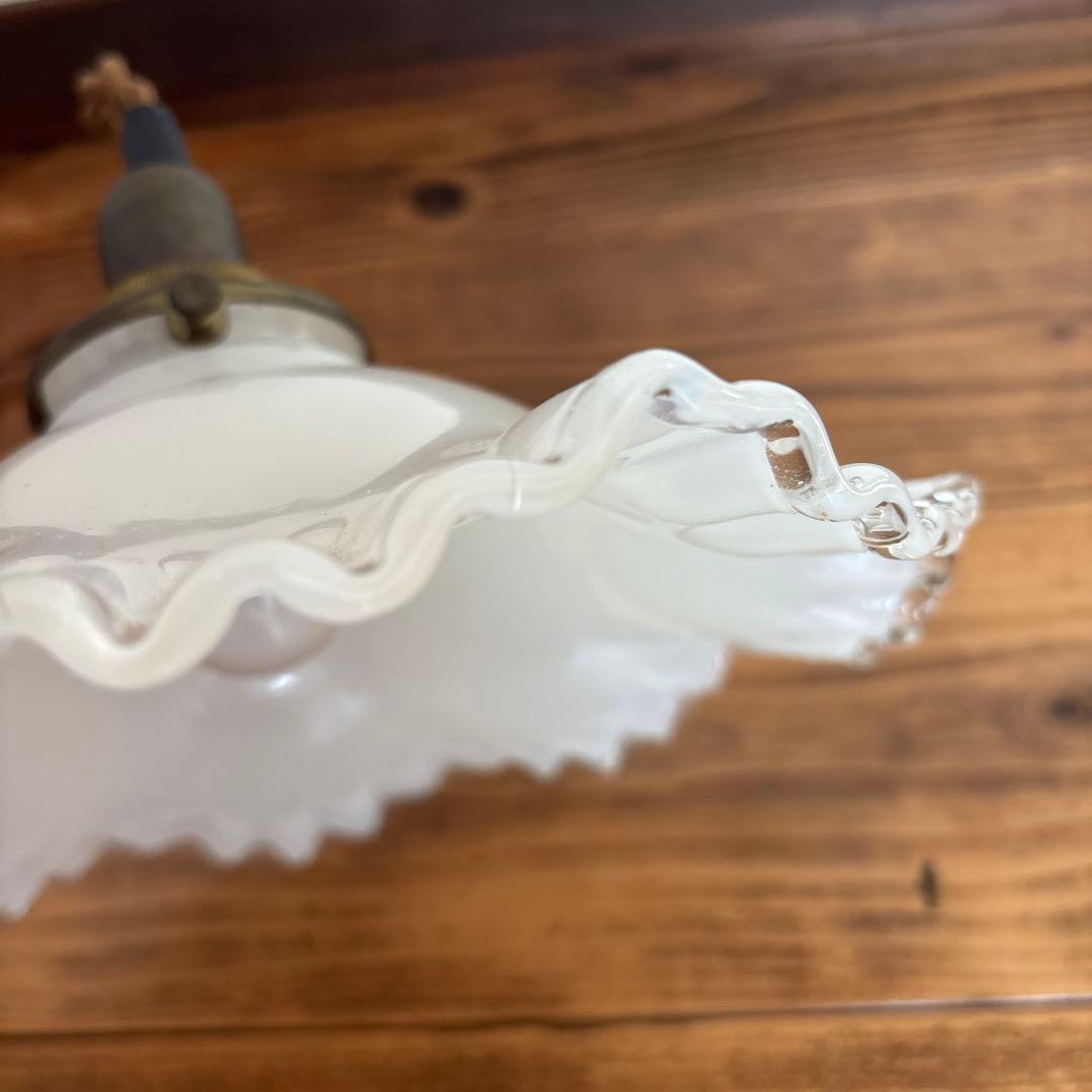 ミルクガラス ペンダントライト アンティーク レトロ照明