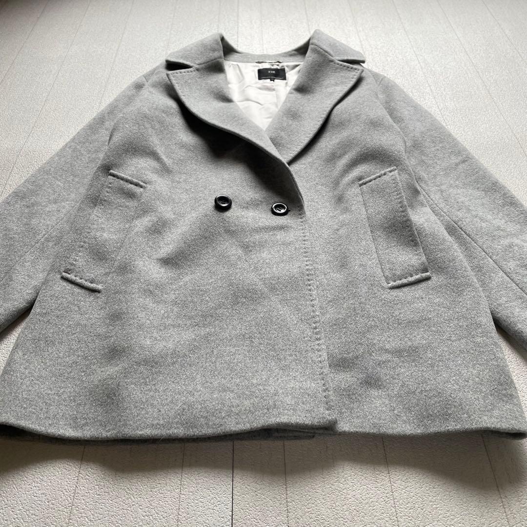 23区　ウールアンゴラビーバーチェスターコートライトグレー　46