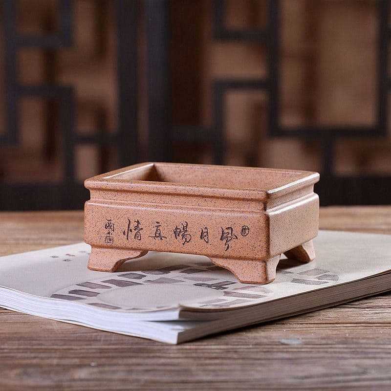 束口長方鉢 紫砂の鉢 盆栽鉢 植木鉢 小品盆栽鉢 大品盆栽鉢